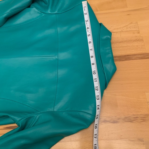 Bagatelle green genuine leather blazer/jacket one button size S - Picture 16 of 16